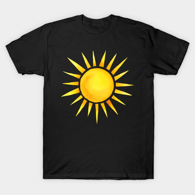 A Simple Design Of Sun Shines In Pastel Yellow Color T-Shirt by mangobanana